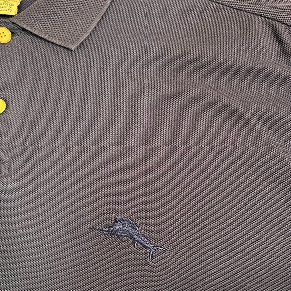 TOMMY BAHAMA Men's Polo Shirt Cotton Blend Logo Navy Blue Sz XL Beachy - Picture 4 of 8